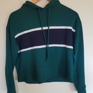 color block cropped hoodie
